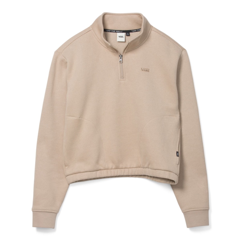 Vans Comfycush Sweat à Capuche Demi-zip Cobblestone