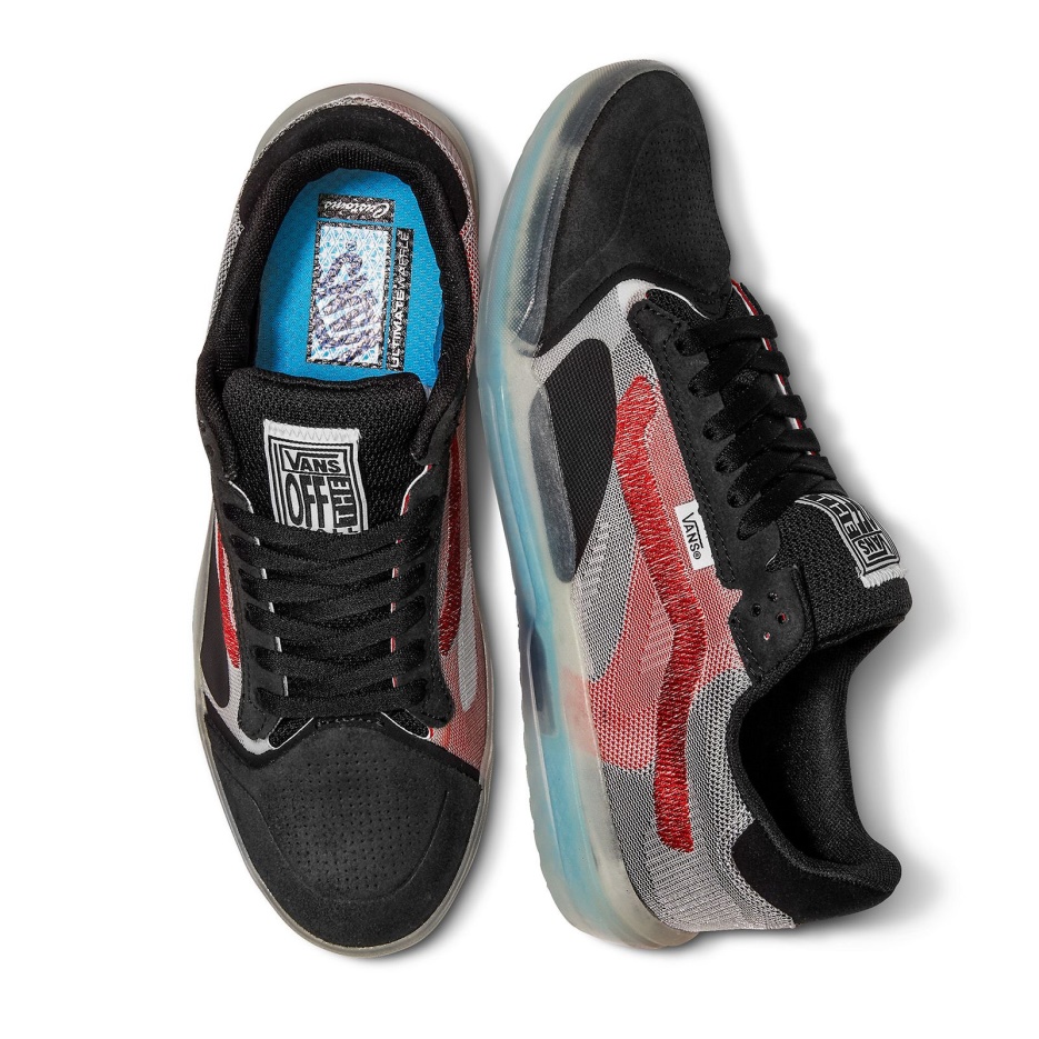 Vans Customs Noir Course Rouge Evdnt