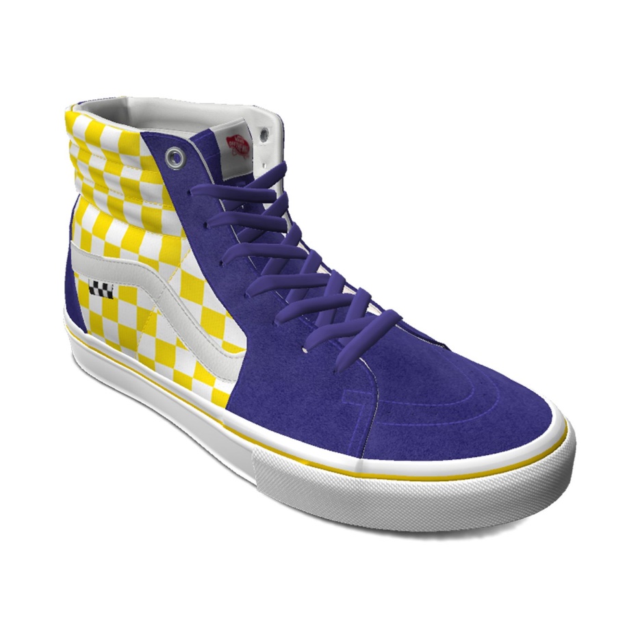 Vans Customs Cyber Jaune Damier Skate Sk8-hi