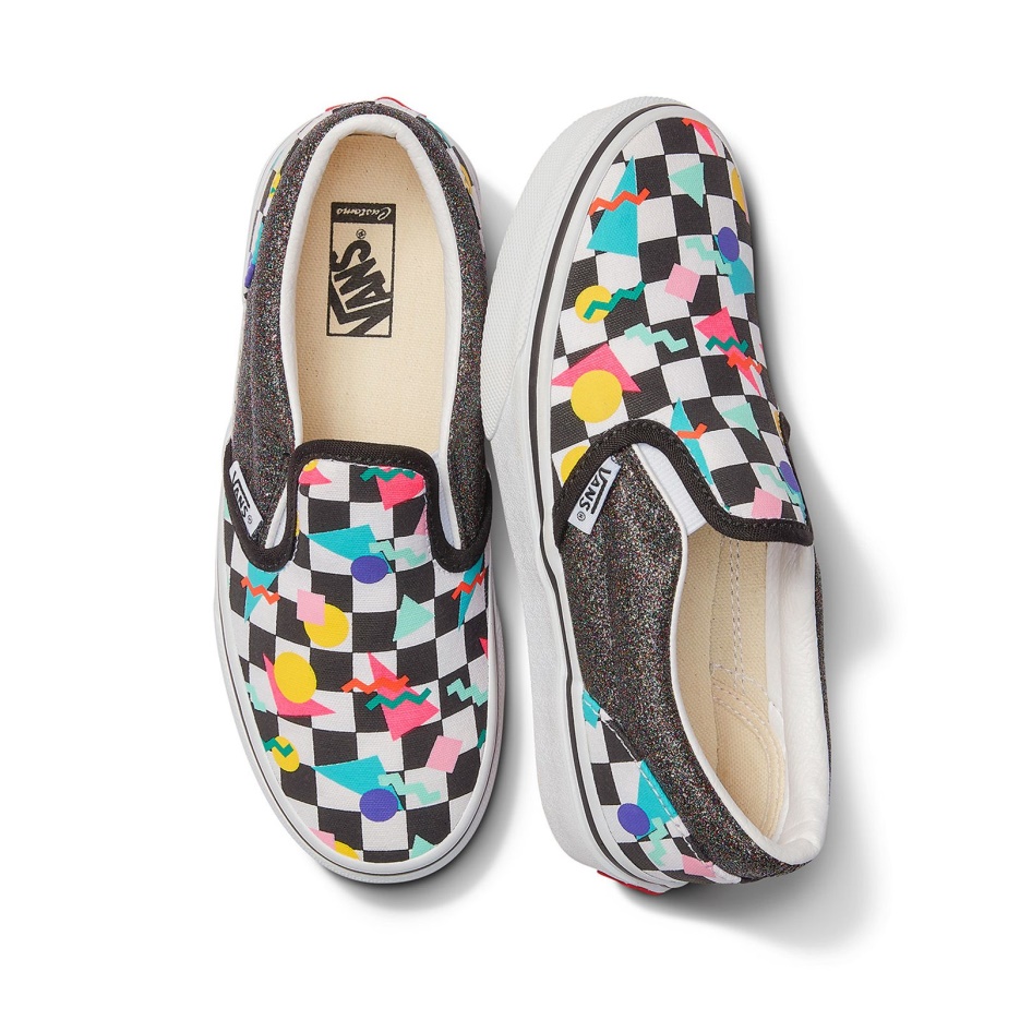 Vans Customs Slip-on Damier Géométrique Enfant