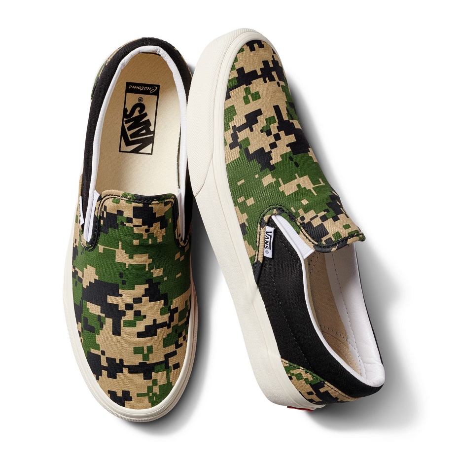 Vans Customs Pixel Camo Sans Lacets