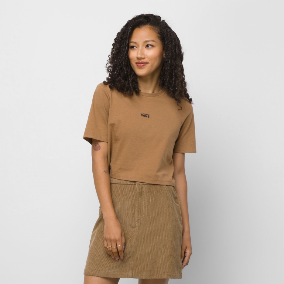 Vans Flying V Crop Crew Sport T-shirt Noix De Coco Grillée