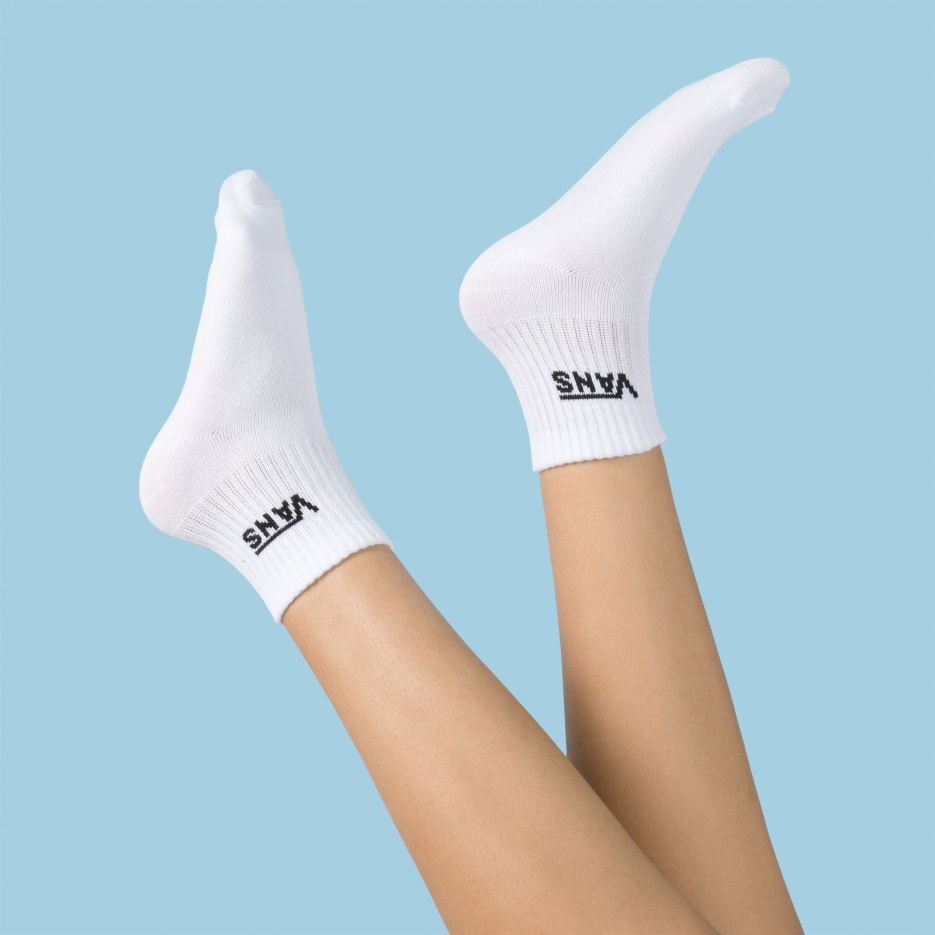Vans Half Crew Chaussette Taille 6.5-10 Blanc