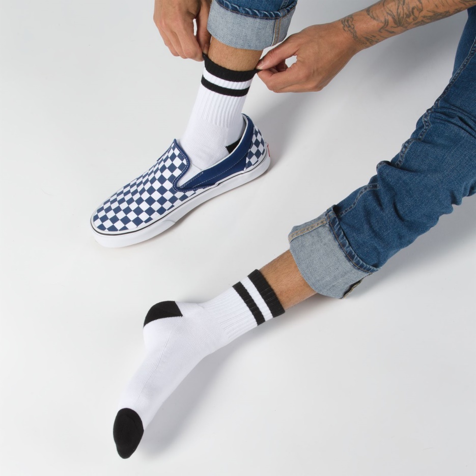 Vans Half Crew Chaussette Taille 9.5-13 Blanc-noir