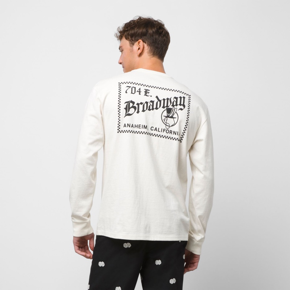 Vans High Hat T-shirt Manches Longues Blanc Antique