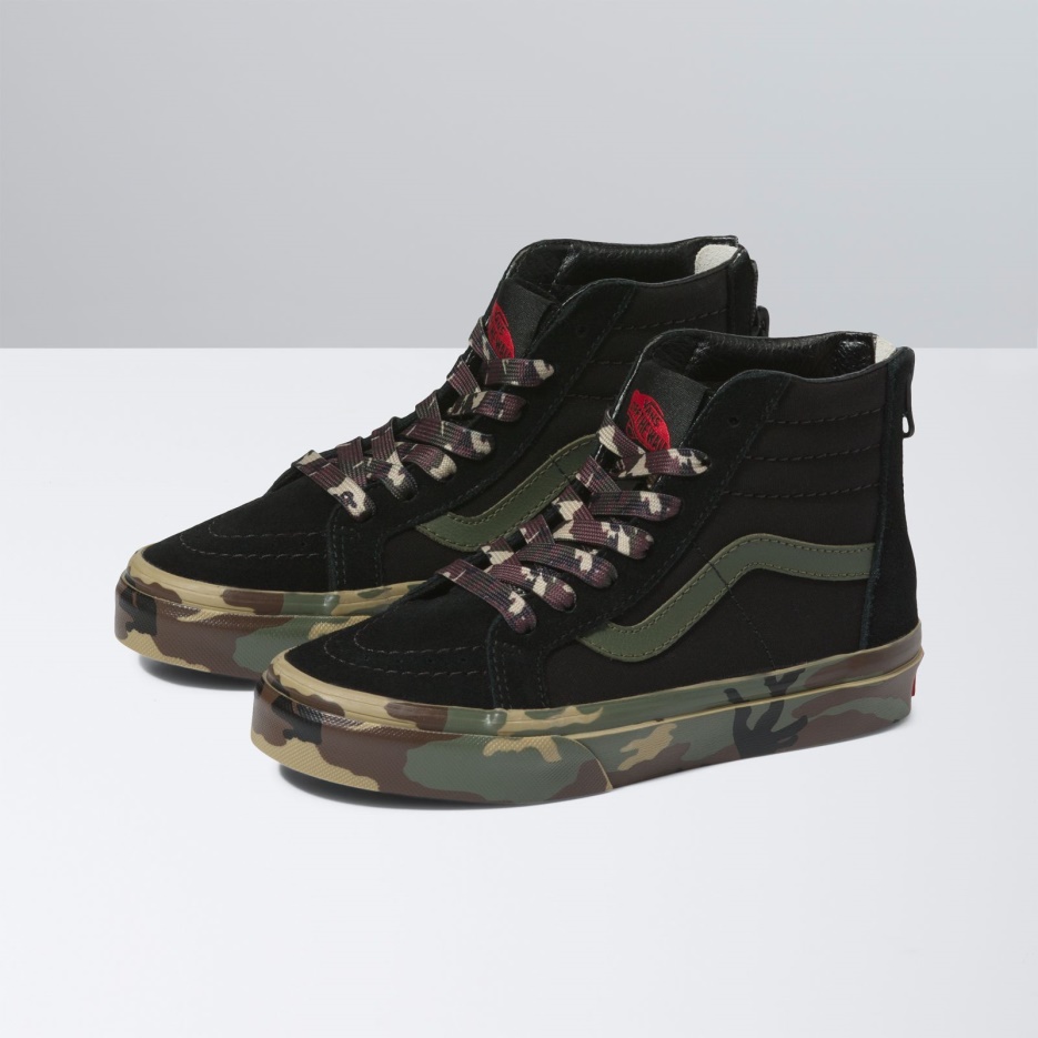 Vans Kids Camo Sidewall Sk8-hi Zip Noir