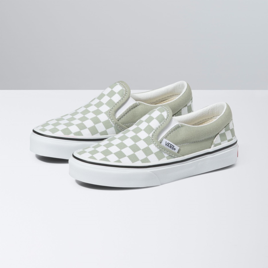 Vans Enfant Damier Classique Slip-on Desert Sage