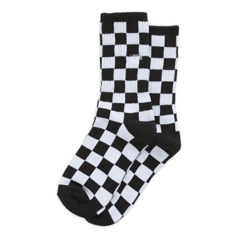 Vans Kids Damier Crew Sock Taille 1-6 Noir-blanc Check
