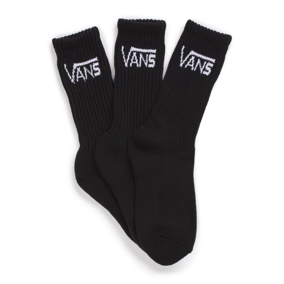Vans Kids Classic Crew Chaussettes Lot De 3 Taille 1-6 Noir