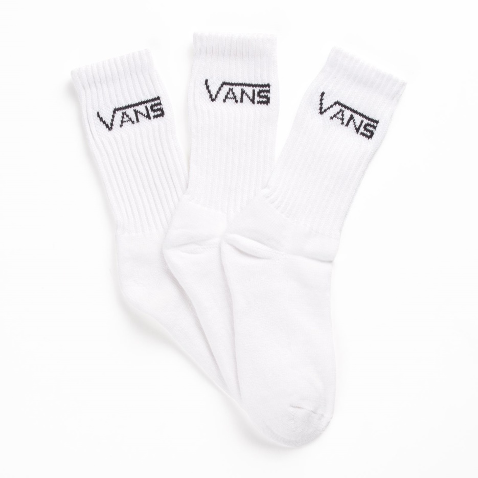 Vans Kids Classic Crew Chaussettes 3 Paires 10-13.5 Blanc