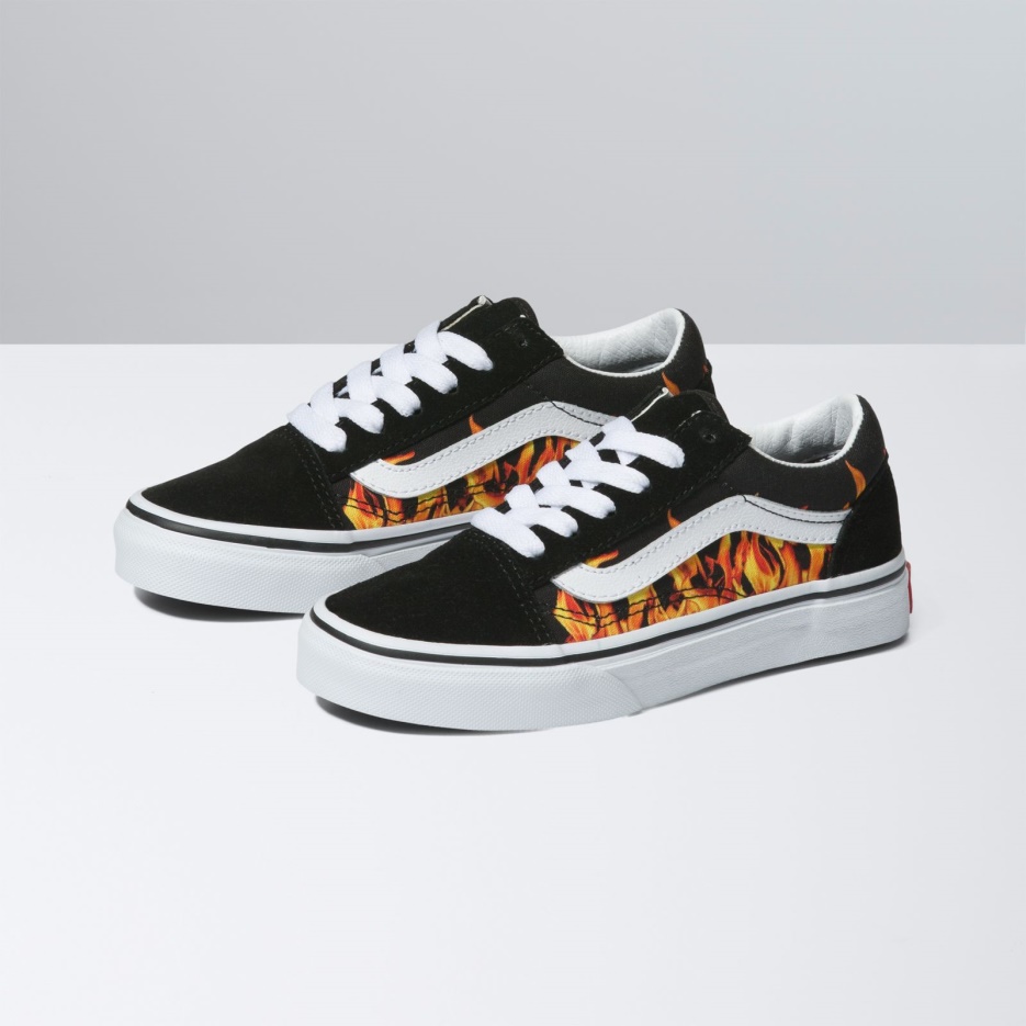 Vans Enfants Digi Flamme Old Skool Noir