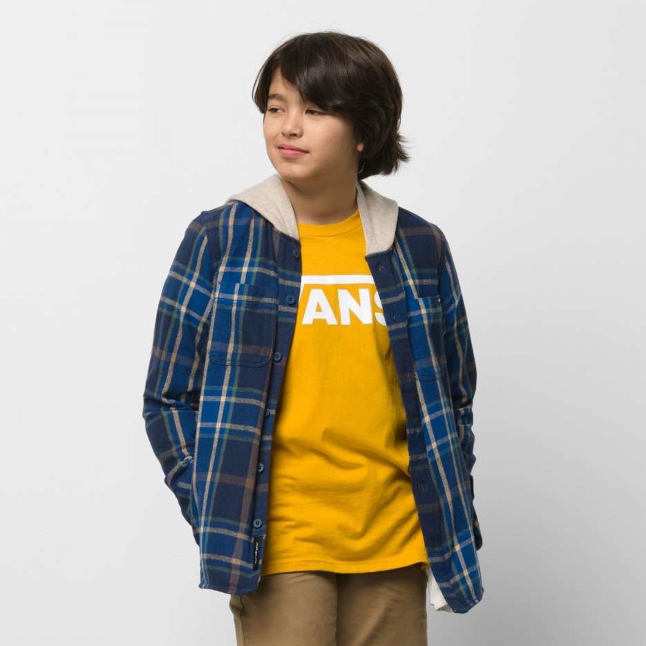 Vans Enfants Lopes Chemise Boutonnée En Flanelle à Capuche Dress Blues