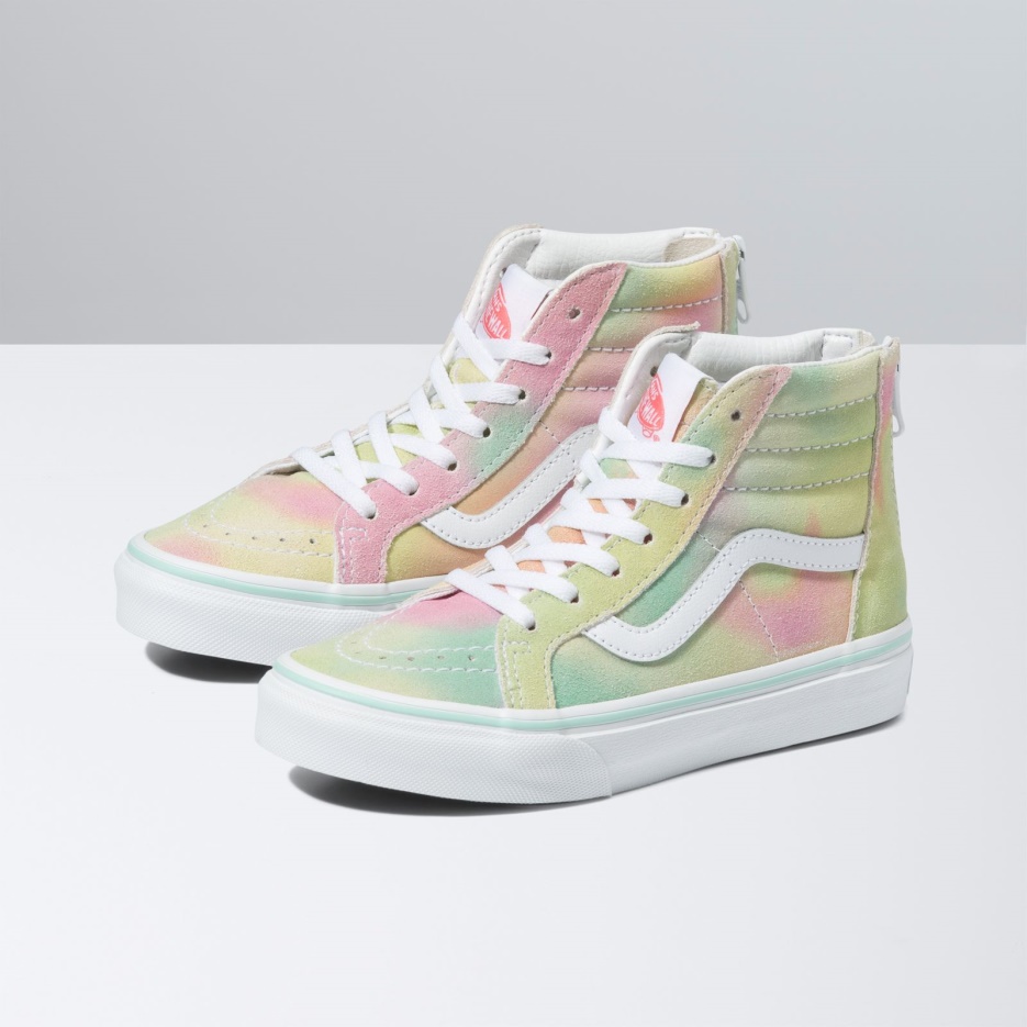 Vans Enfants Arc-en-ciel Daim Sk8-hi Zip Pastel Multi