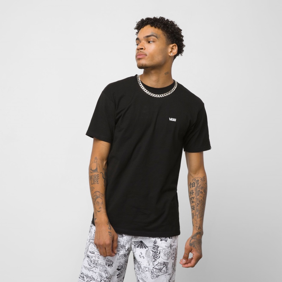 Vans T-shirt à Logo Sur La Poitrine Gauche Noir-blanc