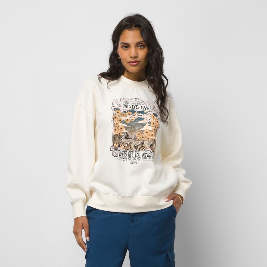 Vans Esprits Eye Slouchy Pull Crew Blanc Antique