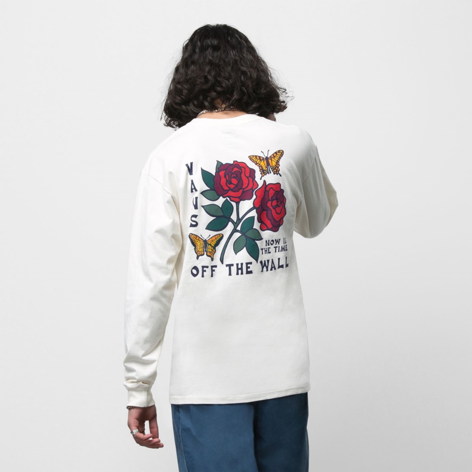 Vans Now Is The Time T-shirt Manches Longues Blanc Antique