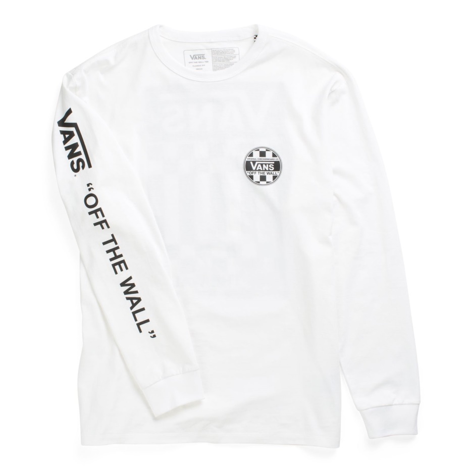 Vans Off The Wall Check T-shirt Manches Longues Blanc