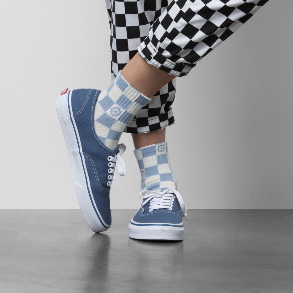 Vans Peace Check Half Crew Sock 6.5-10 Ashley Bleu