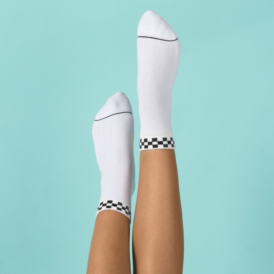 Vans Peek-a-check Crew Sock Taille 6.5-10 Blanc-noir