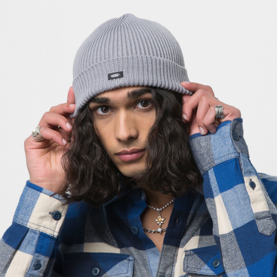 Vans Post Bonnet à Revers Peu Profond Gris Chiné