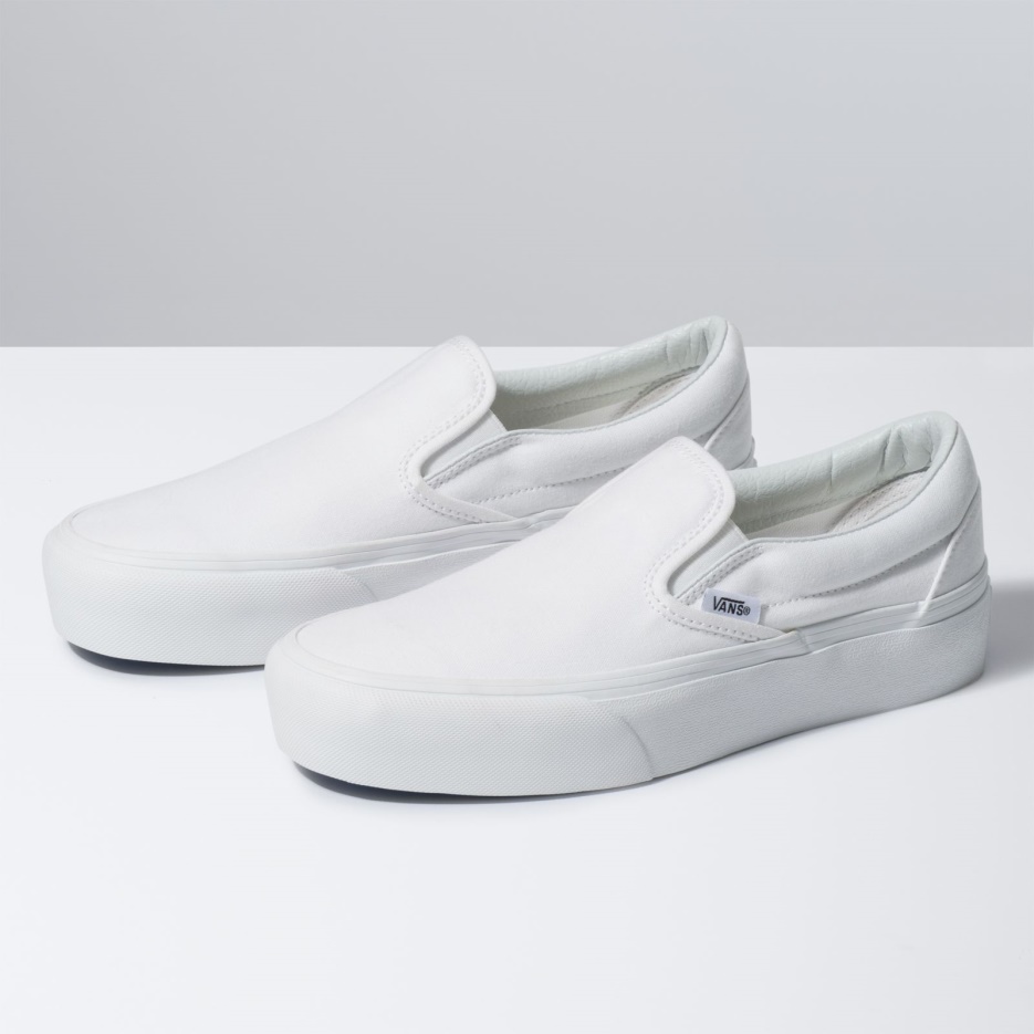 Vans Plate-forme à Enfiler Blanc Véritable