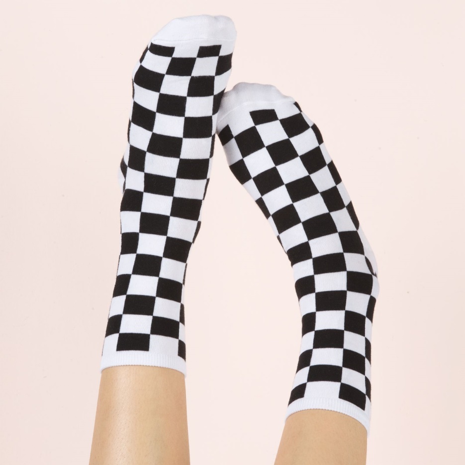 Vans Ticker Chaussette Taille 6.5-10 Damier Noir