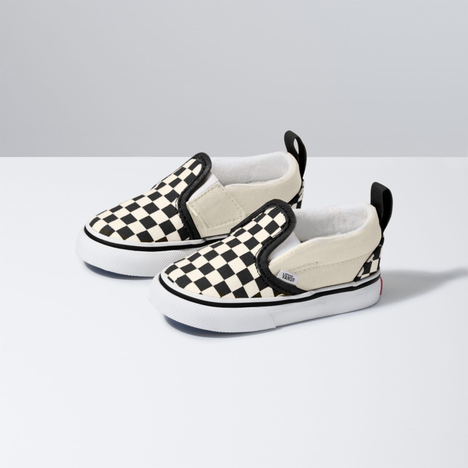 Vans Bambin Damier Slip-on V Noir-blanc