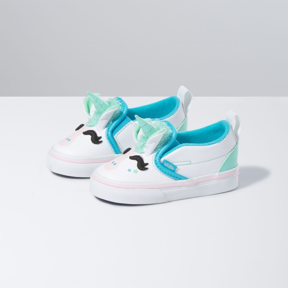 Vans Bambin Licorne Slip-on V Bleu Atoll-irisé
