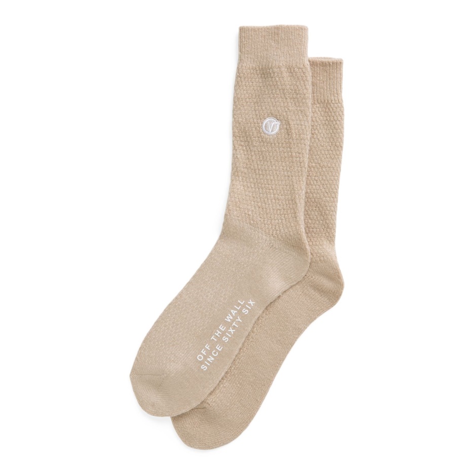 Vans Waffle Texture Crew Sock Taille 9.5-13 Naturel