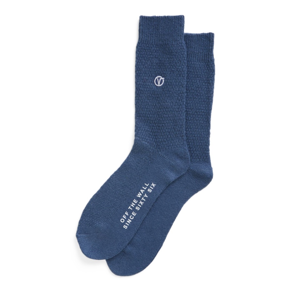 Vans Waffle Texture Crew Sock Size 9.5-13 True Navy