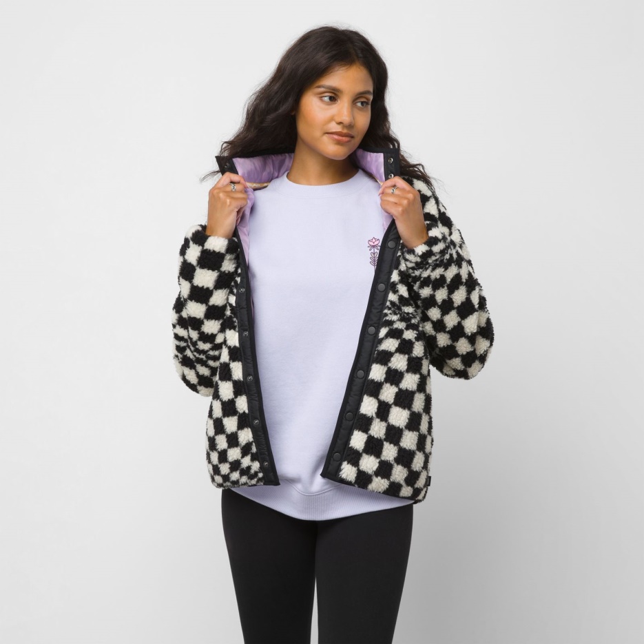 Vans Dans Le Monde Entier Sherpa Mock Veste Noir