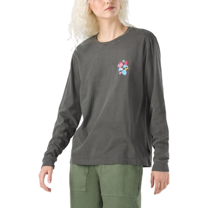 Vans Anaheim Couture Lavage Floral Manches Longues Copain T-shirt Noir