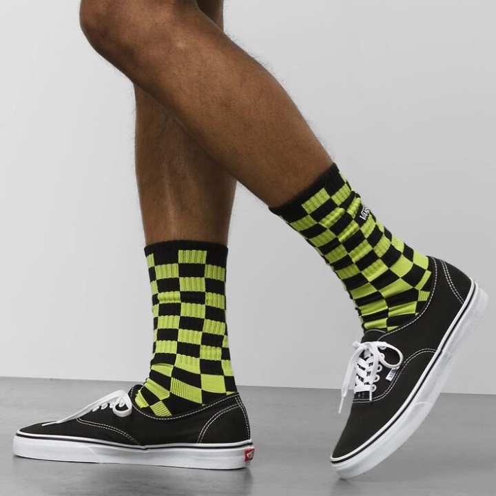 Chaussettes Vans Checkerboard Crew (taille 6,5-9 1 Paquet) Lime Punch