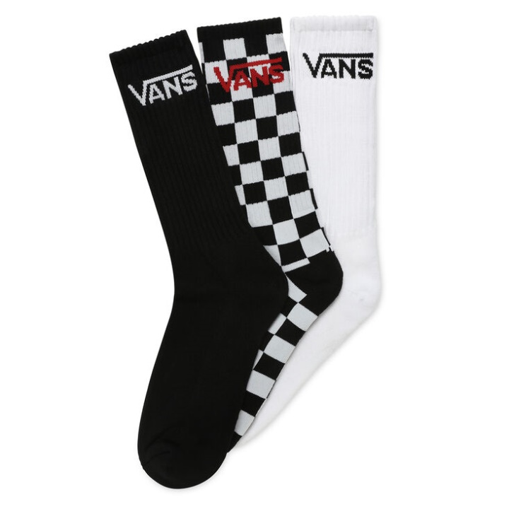Chaussettes Vans Classic Crew (taille 9,5-13 3 Paires) Noir-damier