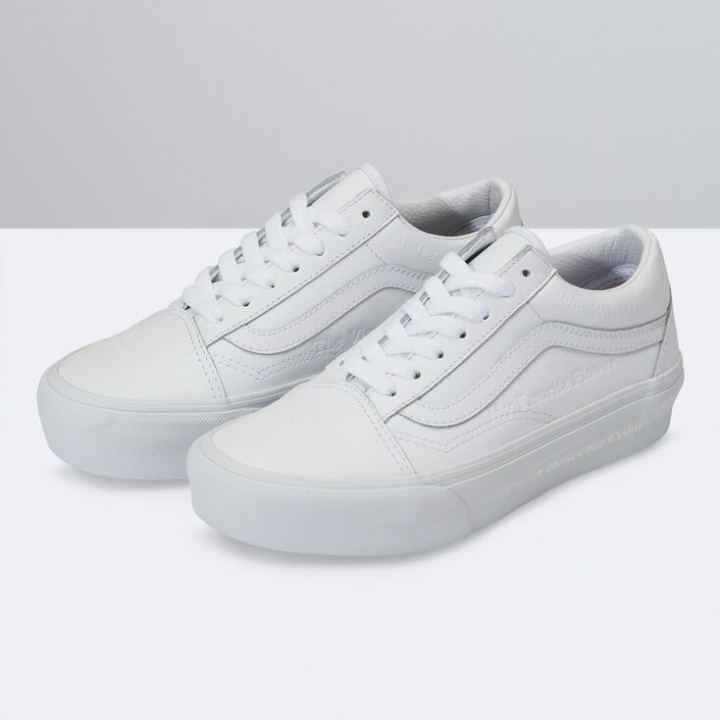 Vans Diy Old Skool Plateforme Vrai Blanc