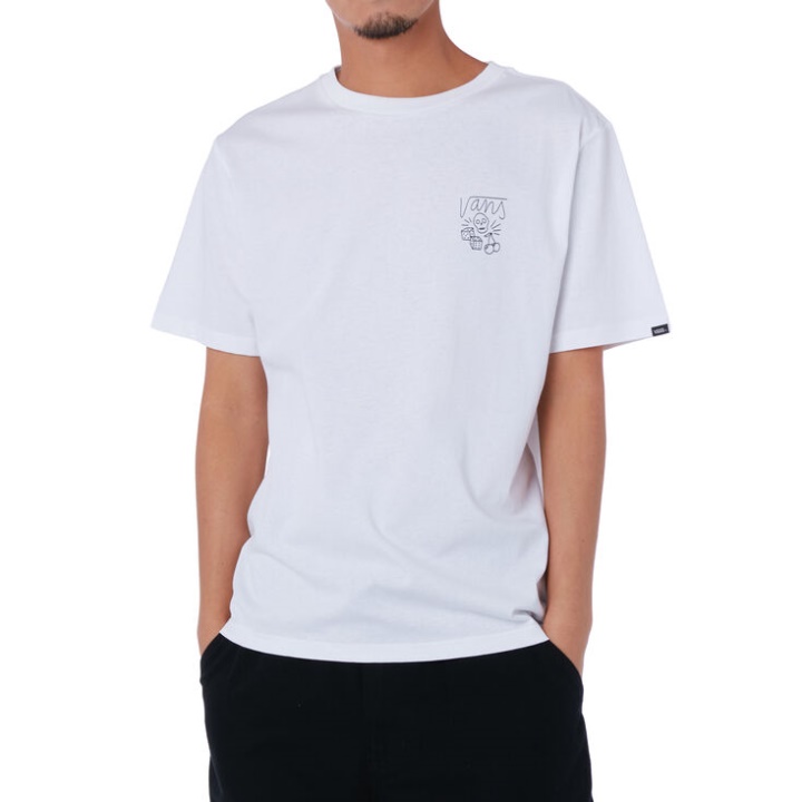 T-shirt Vans Doodle Checker Blanc