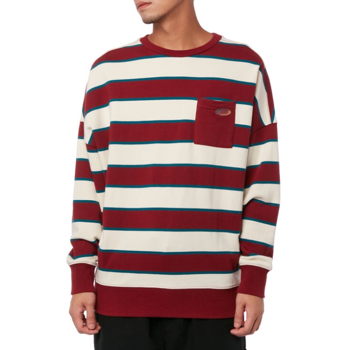 Vans Frohlich Pull Ras Du Cou Rayé Grenade