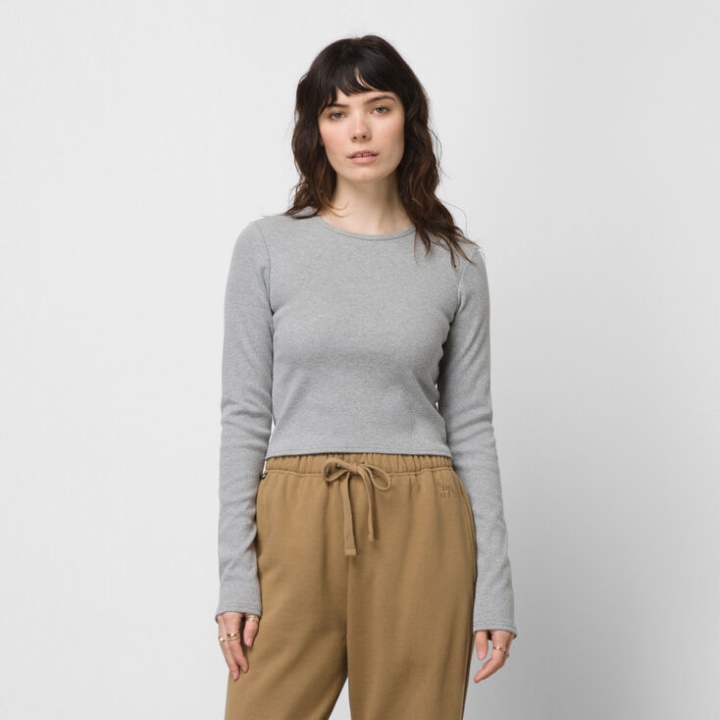 Vans Lizzie Armanto Chemise En Maille à Manches Longues Gris Chiné
