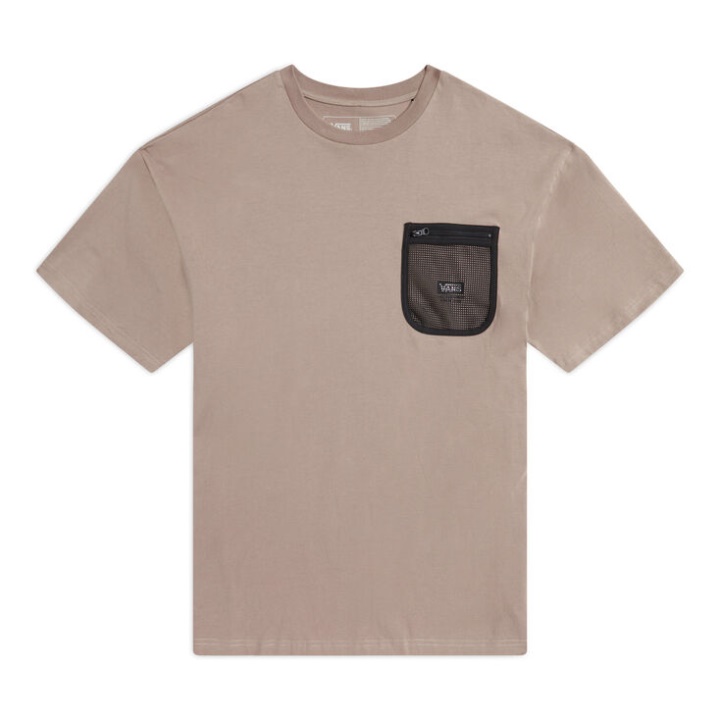 Vans T-shirt Oversize à Poche Filet Désert Taupe