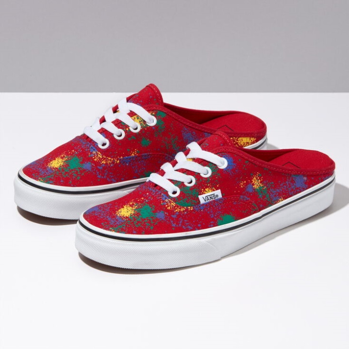 Vans Overspray Authentique Mule Racing Rouge-true White