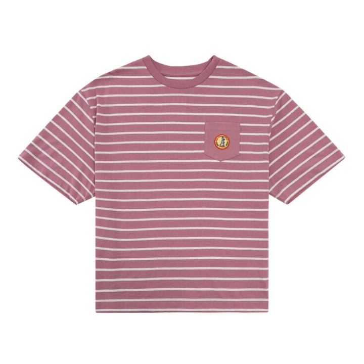 Vans Retro Groove Stripe Pocket T-shirt Manches Courtes Rayures Lilas