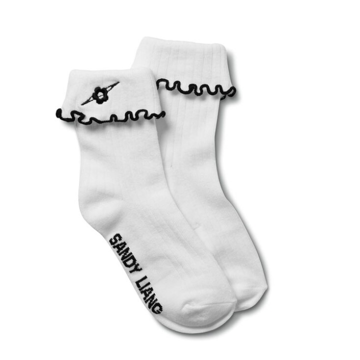 Chaussettes à Volants Vans Sandy Liang (taille 6,5-10 1 Paquet) Blanc