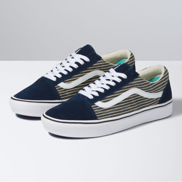 Vans Stripe Comfycush Old Skool Robe Blues-true White