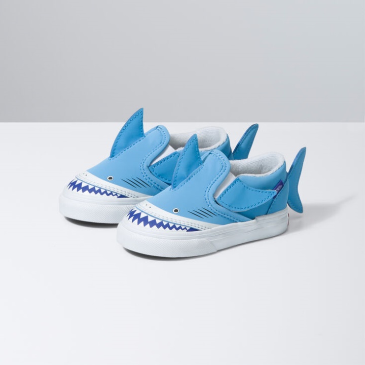 Vans Bambin Slip-on V Requin Bleu Mirage-true Blanc