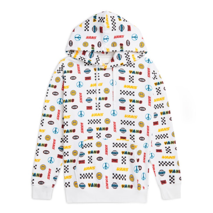 Vans Sweat à Capuche D'hiver Blanc Logo Graphique