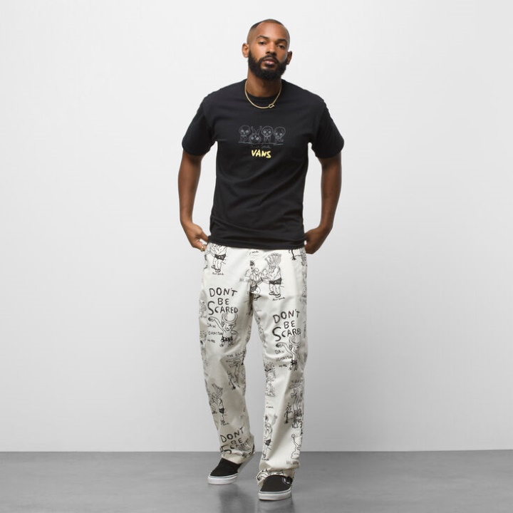 Vans X Daniel Johnston Pantalon Chino Authentique Ample Blanc Antique