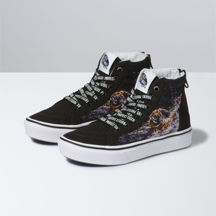 Vans X Project Cat Kids Comfycush Sk8-hi Zip Projectcat-playing Tigers