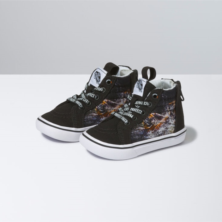 Vans X Project Cat Bambin Comfycush Sk8-hi Zip Projectcat-playing Tigers