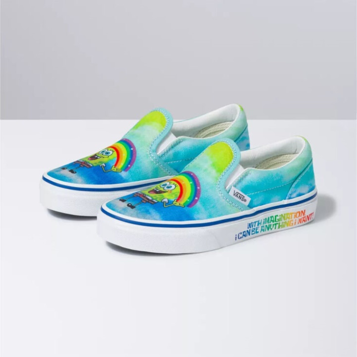 Vans X Spongebob Enfants Classic Slip-on Imaginaaation Bleu