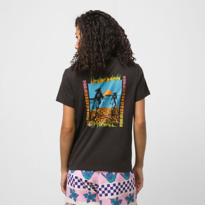 Vans X Stranger Things Surf's Upside Down Crew Tee Noir